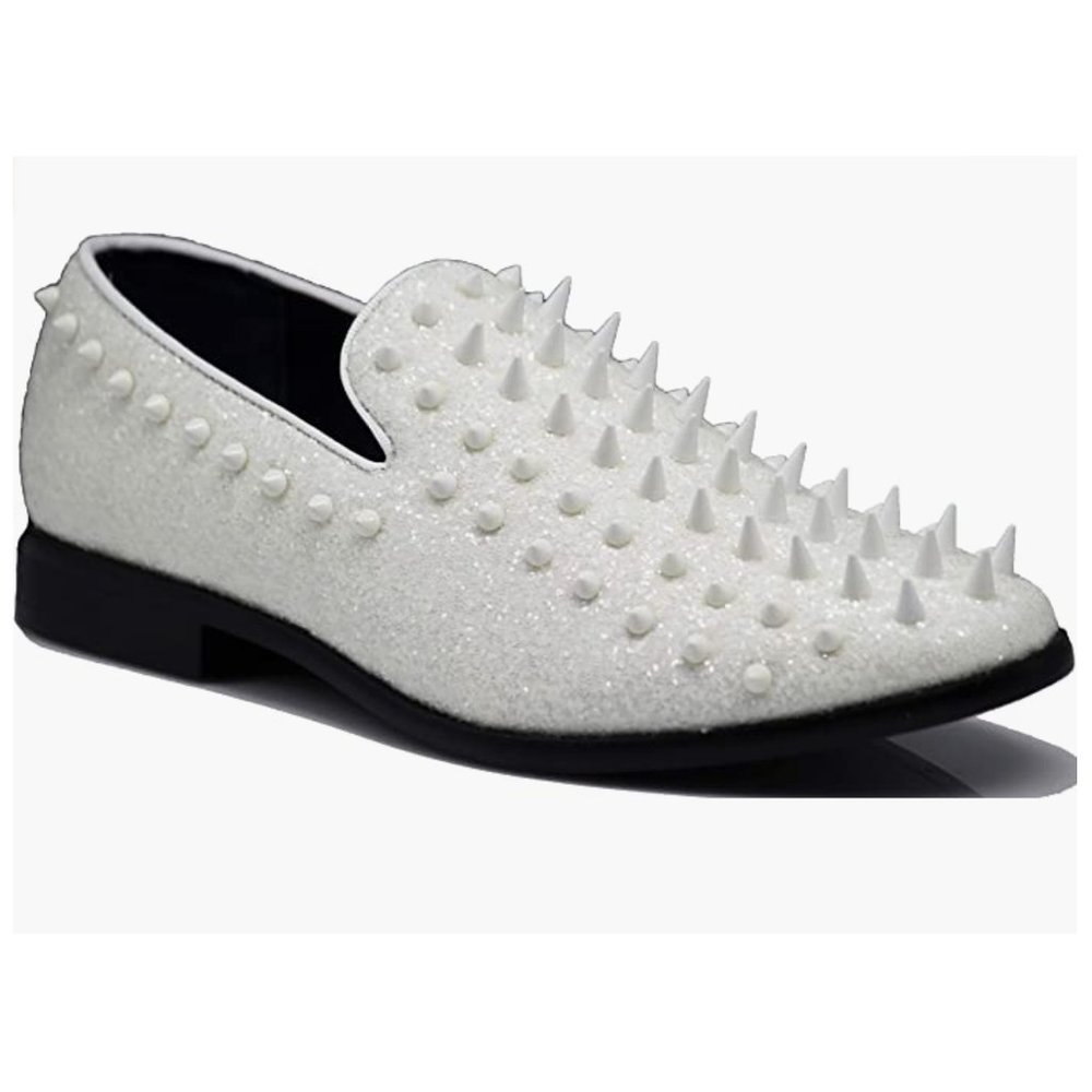 Men's Vintage Spike Dress Loafers Slip On Fashion Shoes Classic Tuxedo Dress Sho